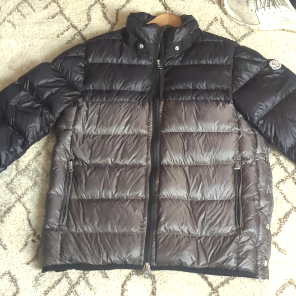 Moncler Black, Gray, puffer jacket LARGE